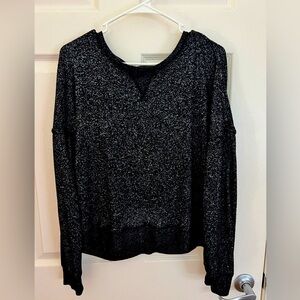 🌑🌑 Black Longsleeve T-Shirt, with pebbles white spots🌑🌑